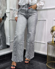 Jeans Wideleg Grigio H3712