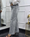 Jeans Wideleg Grigio H3712